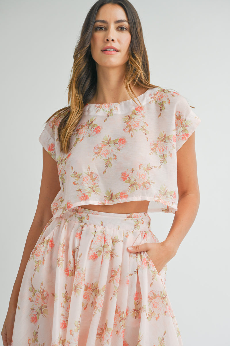 NAPHEESA CROP TOP AND MIDI SKIRT SET