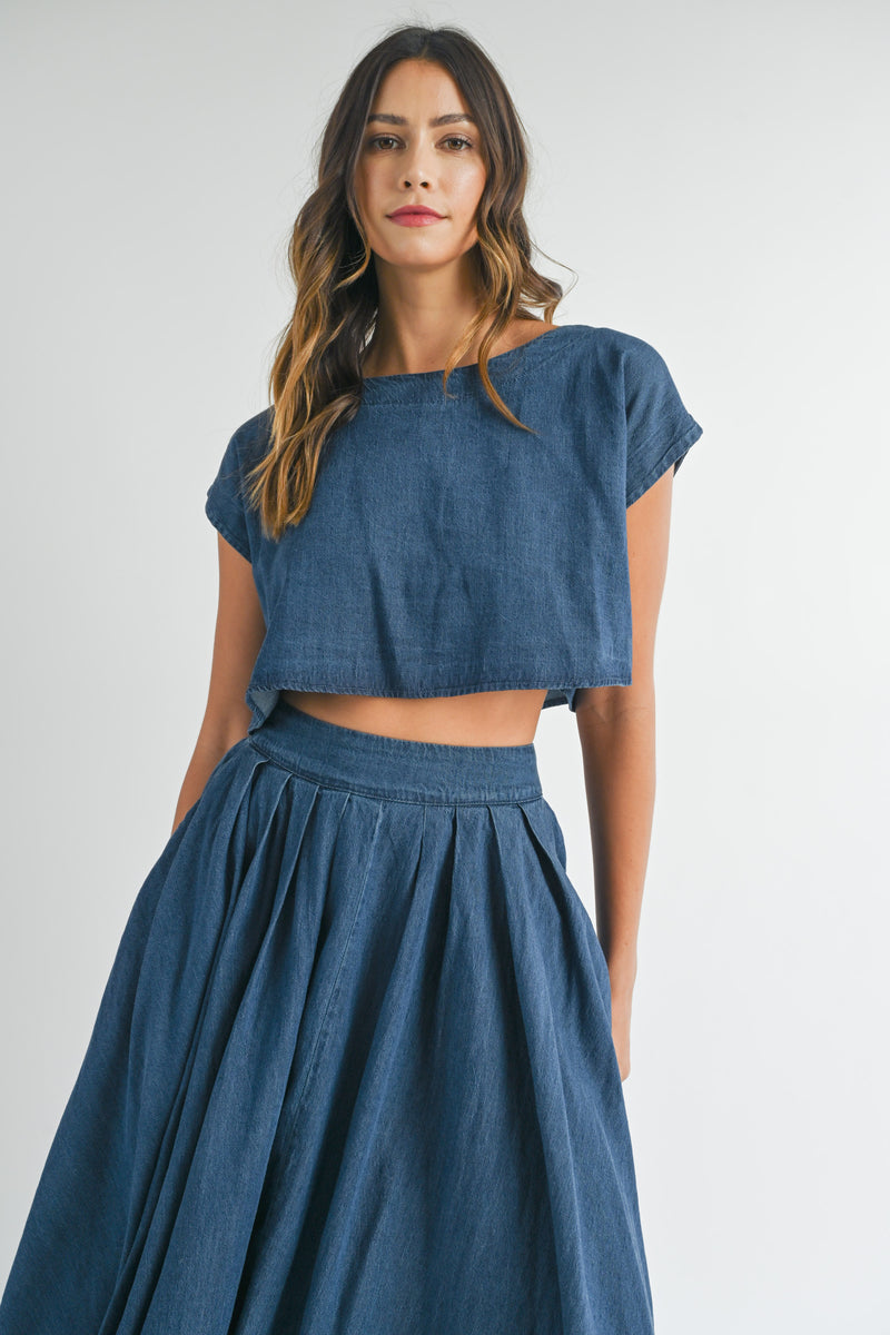 EDA CROP TOP AND MIDI SKIRT SET