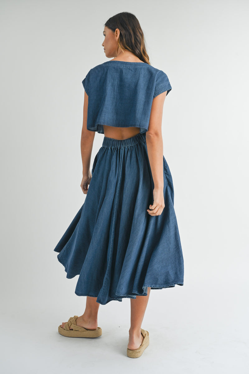 EDA CROP TOP AND MIDI SKIRT SET