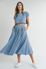 EDA CROP TOP AND MIDI SKIRT SET