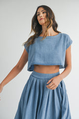 EDA CROP TOP AND MIDI SKIRT SET