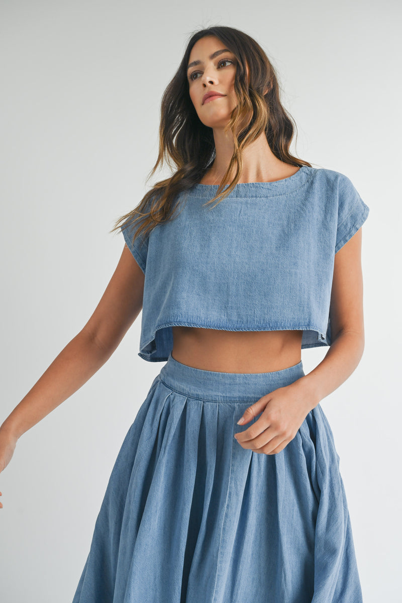EDA CROP TOP AND MIDI SKIRT SET