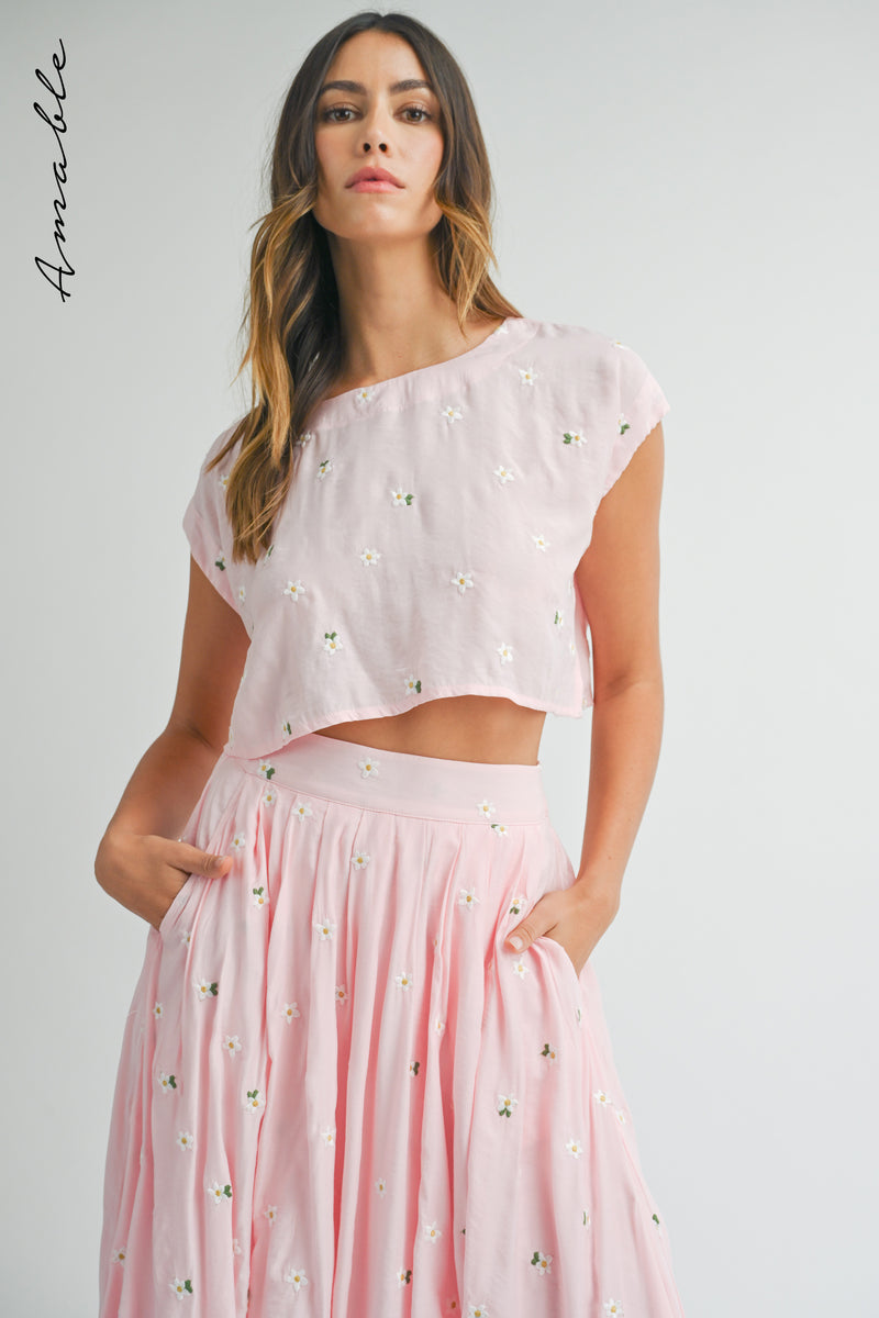 MONIQUE CROP TOP AND MIDI SKIRT SET