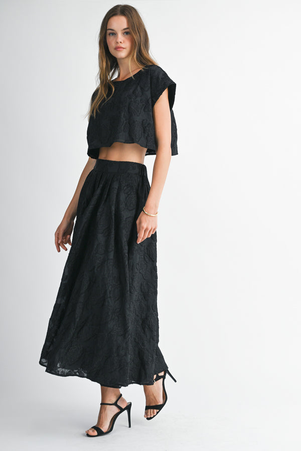MIESHA CROP TOP AND MIDI SKIRT SET