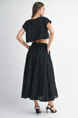 MIESHA CROP TOP AND MIDI SKIRT SET