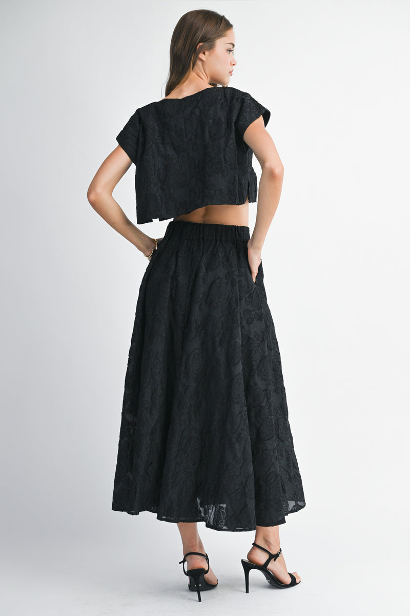 MIESHA CROP TOP AND MIDI SKIRT SET
