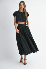 MIESHA CROP TOP AND MIDI SKIRT SET