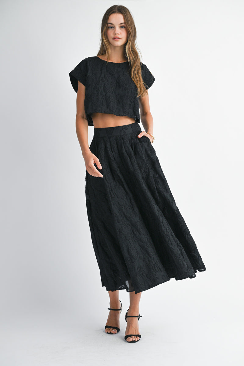 MIESHA CROP TOP AND MIDI SKIRT SET