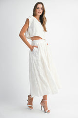 MIESHA CROP TOP AND MIDI SKIRT SET