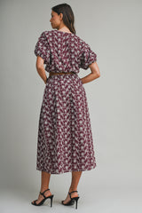 LINNEA EMBROIDERED PUFF CROP TOP AND MIDI SKIRT