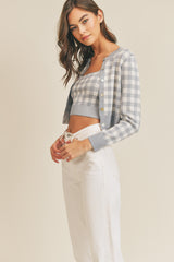 BRYNN KNIT TANK TOP & CROP CARDIGAN SET