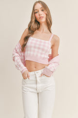 BRYNN KNIT TANK TOP & CROP CARDIGAN SET