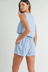 ARIEL FLOWER CROP TOP AND PANTS