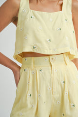ARIEL FLOWER CROP TOP AND PANTS