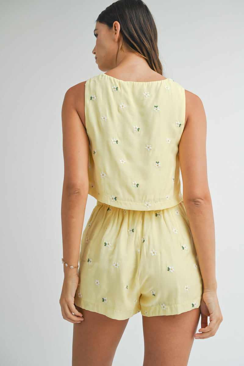 ARIEL FLOWER CROP TOP AND PANTS