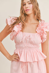REESE RUFFLED TOP AND SHORTS SET
