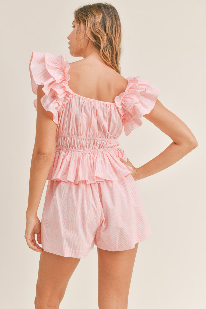 REESE RUFFLED TOP AND SHORTS SET