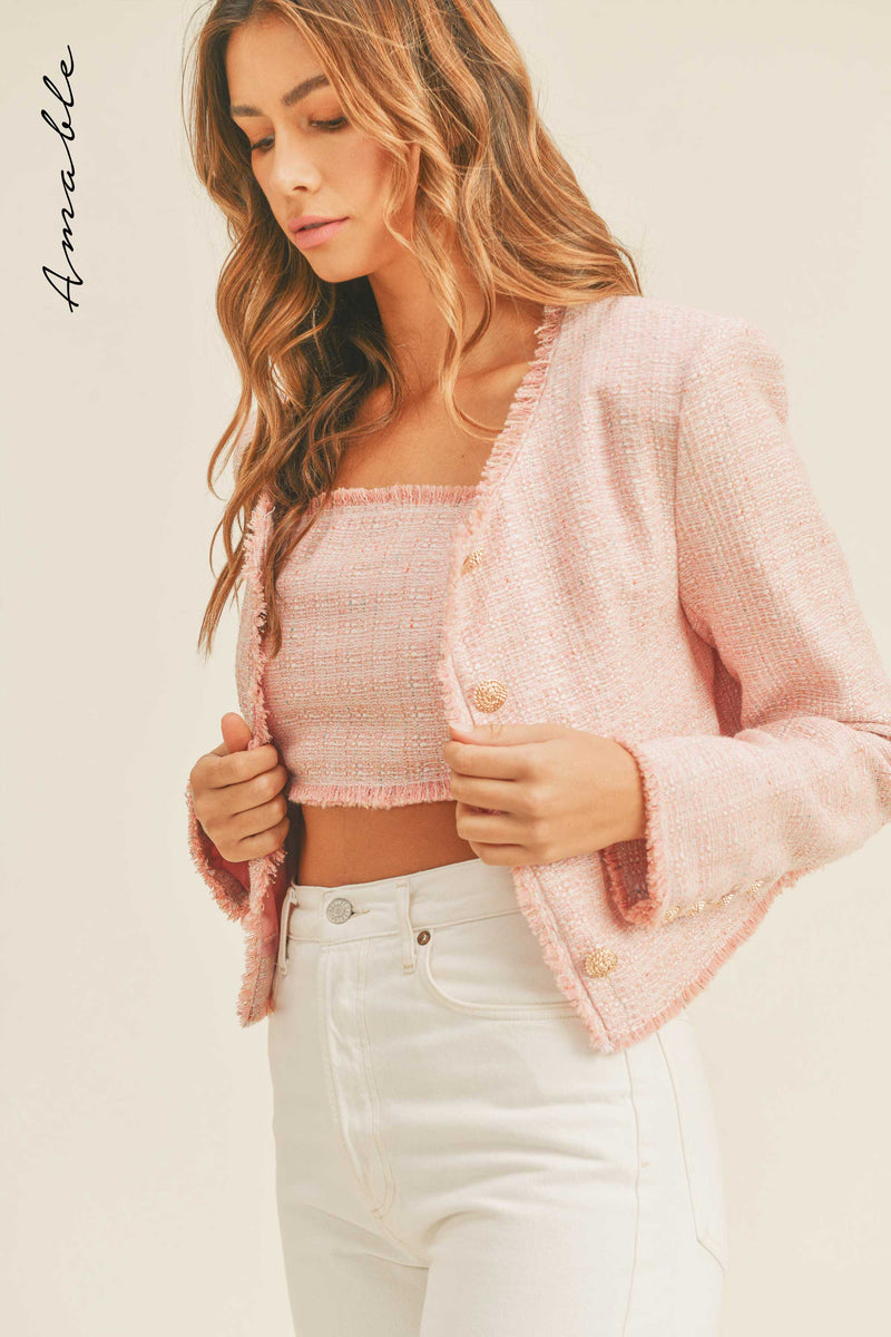 CALLIOPE TWEED JACKET AND TOP SET – Mable Clothing