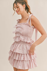 ZAYLEE SMOCKED BOW DETAIL SET