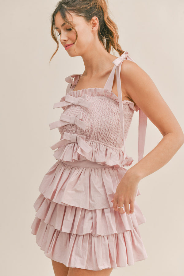ZAYLEE SMOCKED BOW DETAIL SET