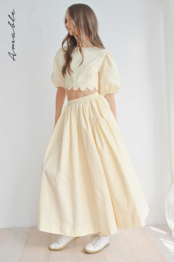 CHANDLER PUFF TOP AND SKIRT SET