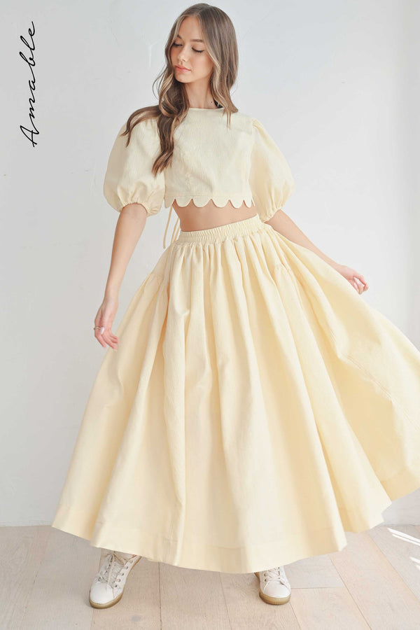 CHANDLER PUFF TOP AND SKIRT SET