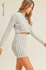 JALIYAH HOUNDSTOOTH KNIT SET