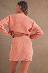 JULIA DISTRESSED EDGE SWEATER SET