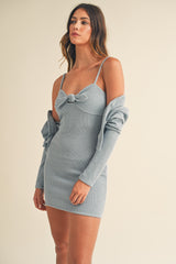 MIKAYLA KNIT DRESS AND CROP CARDIGAN SET