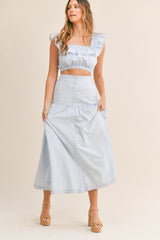 LAILA CROP TOP AND MIDI SKIRT SET