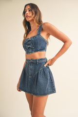 SOLEDAD BOW DENIM SET