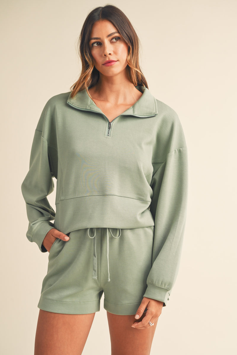 JESSICA MOCK HALF ZIP SET