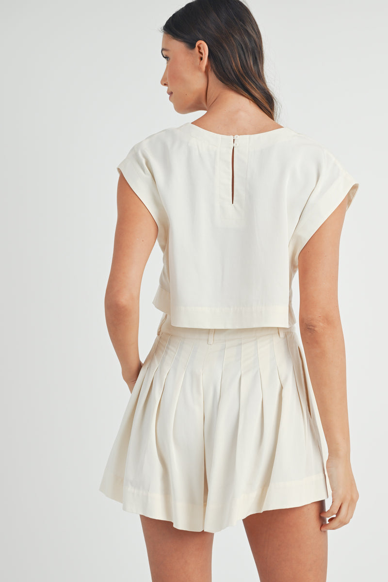 LAUREL CROP TOP AND PLEATED SHORTS SET