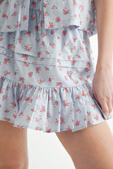 JONQUIL FLORAL BLOUSE AND MINI SKIRT SET