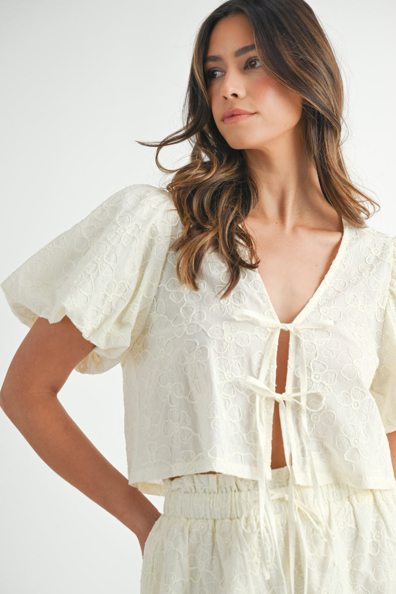 HESTIA SHORT SLVS BLOUSE SHORTS SET