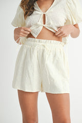HESTIA SHORT SLVS BLOUSE SHORTS SET
