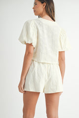 HESTIA SHORT SLVS BLOUSE SHORTS SET