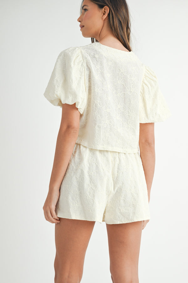 HESTIA SHORT SLVS BLOUSE SHORTS SET