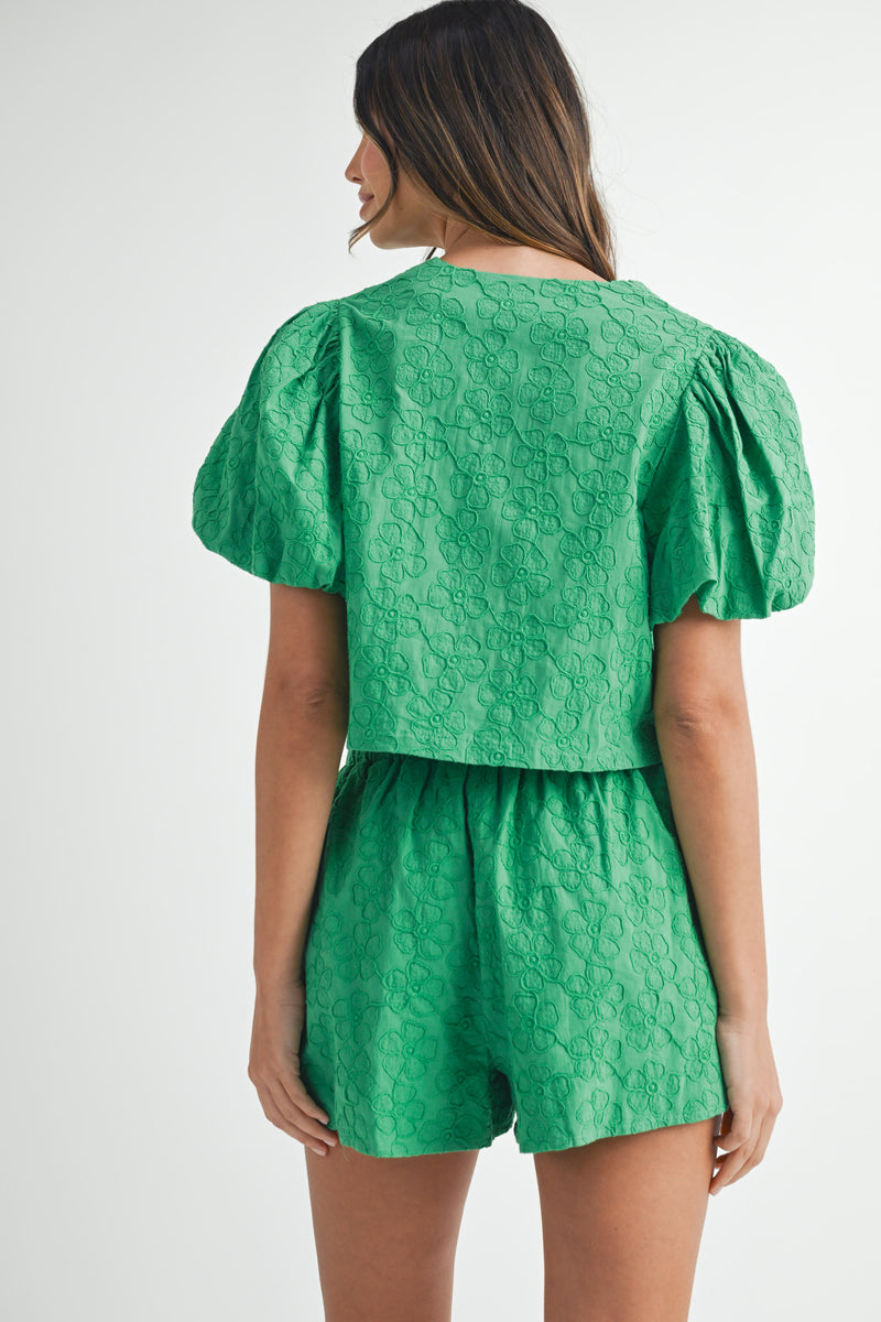 HESTIA SHORT SLVS BLOUSE SHORTS SET