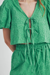 HESTIA SHORT SLVS BLOUSE SHORTS SET