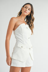 JOSIE STRAPLESS VEST AND SHORTS SET