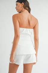 JOSIE STRAPLESS VEST AND SHORTS SET