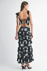 EMELY TUBE TOP RUFFLE SKIRT SET