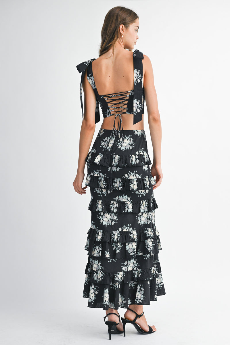 EMELY TUBE TOP RUFFLE SKIRT SET