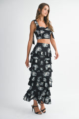 EMELY TUBE TOP RUFFLE SKIRT SET