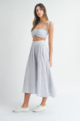 JULIET HEART SHAPE CROP TOP AND MIDI SKIRT SET