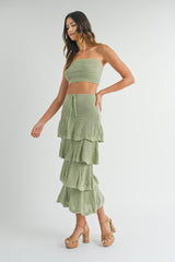 ACACIA BANDEAU TOP AND MAXI SKIRT SET