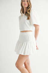ULRICA EYELET CROP TOP AND SKIRT SET