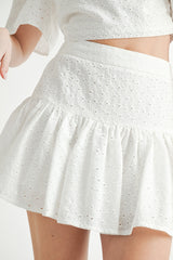 ULRICA EYELET CROP TOP AND SKIRT SET
