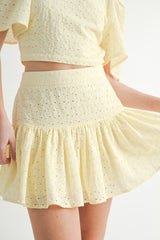 ULRICA EYELET CROP TOP AND SKIRT SET